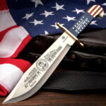 American Hunting Trump Bowie Knife With Leather Sheath