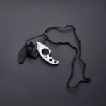 Handmade D2 Steel Neck Knife With Leather Cover