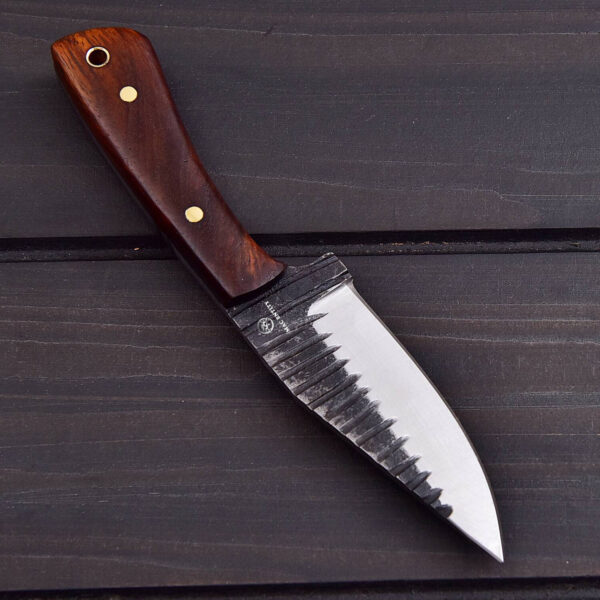 Handmade High Carbon Batak Knife Rosewood Handle With Leather Cover - Image 4