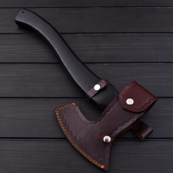 Custom Handmade Wolf Head Viking Axe With Leather Sheath - Image 5