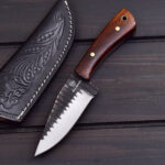 Handmade High Carbon Batak Knife Rosewood Handle With Leather Cover