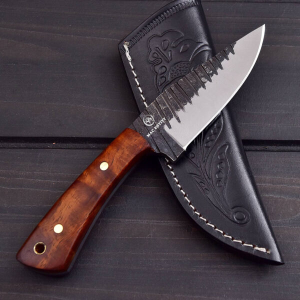 Handmade High Carbon Batak Knife Rosewood Handle With Leather Cover - Image 2