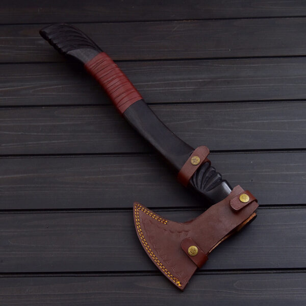 Custom Handmade Viking Axe Leather Rapper Handle With Sheath - Image 5