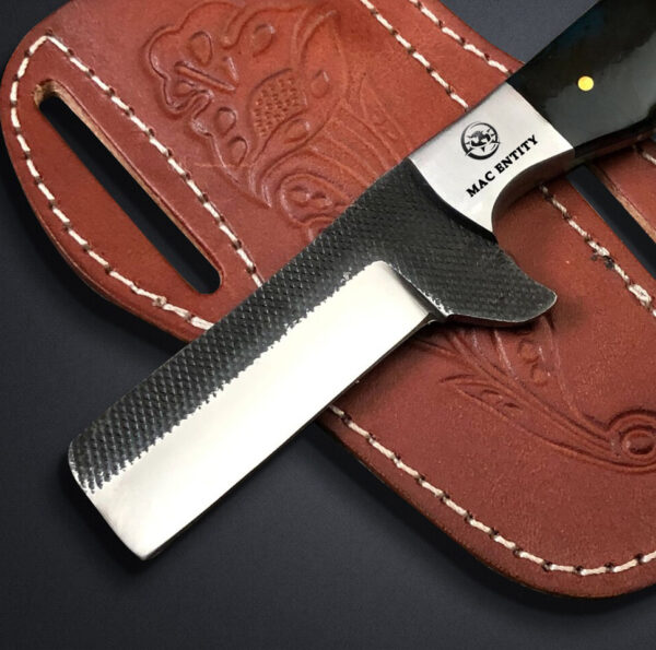 High Carbon Steel Cowboy Knife with Leather Sheath - Image 2