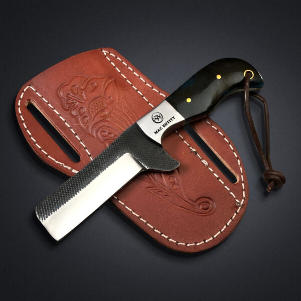 High Carbon Steel Cowboy Knife with Leather Sheath