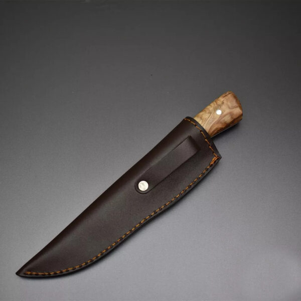 Custom Handmade Hunting Skinner Knife High Carbon Steel with Wooden Handle - Image 5