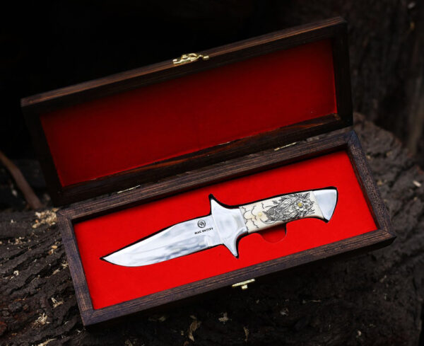 Custom Handmade Hunting Knife Bone Handle With Wooden Gift Box - Image 3