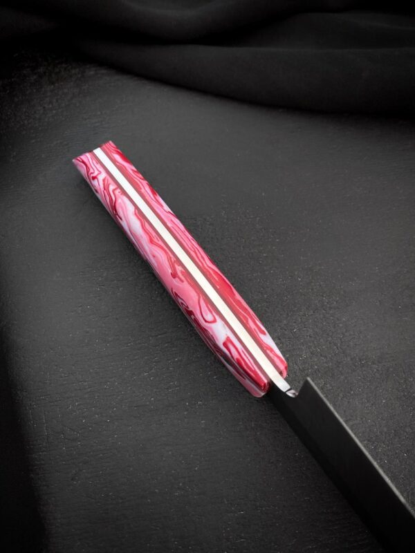 Custom Handmade Chef Knife Resin Handle with Leather Sheath - Image 4